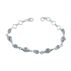 Blue Topaz Everyday Featherlight Blue 925 Silver Links Bracelet