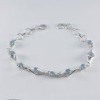 Blue Topaz Everyday Featherlight Blue 925 Silver Links Bracelet