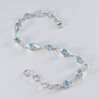 Blue Topaz Everyday Featherlight Blue 925 Silver Links Bracelet