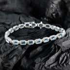 Blue Topaz Fake Friday Minimal Blue Silver Tennis Bracelet