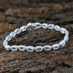 Blue Topaz Fake Friday Minimal Blue Silver Tennis Bracelet