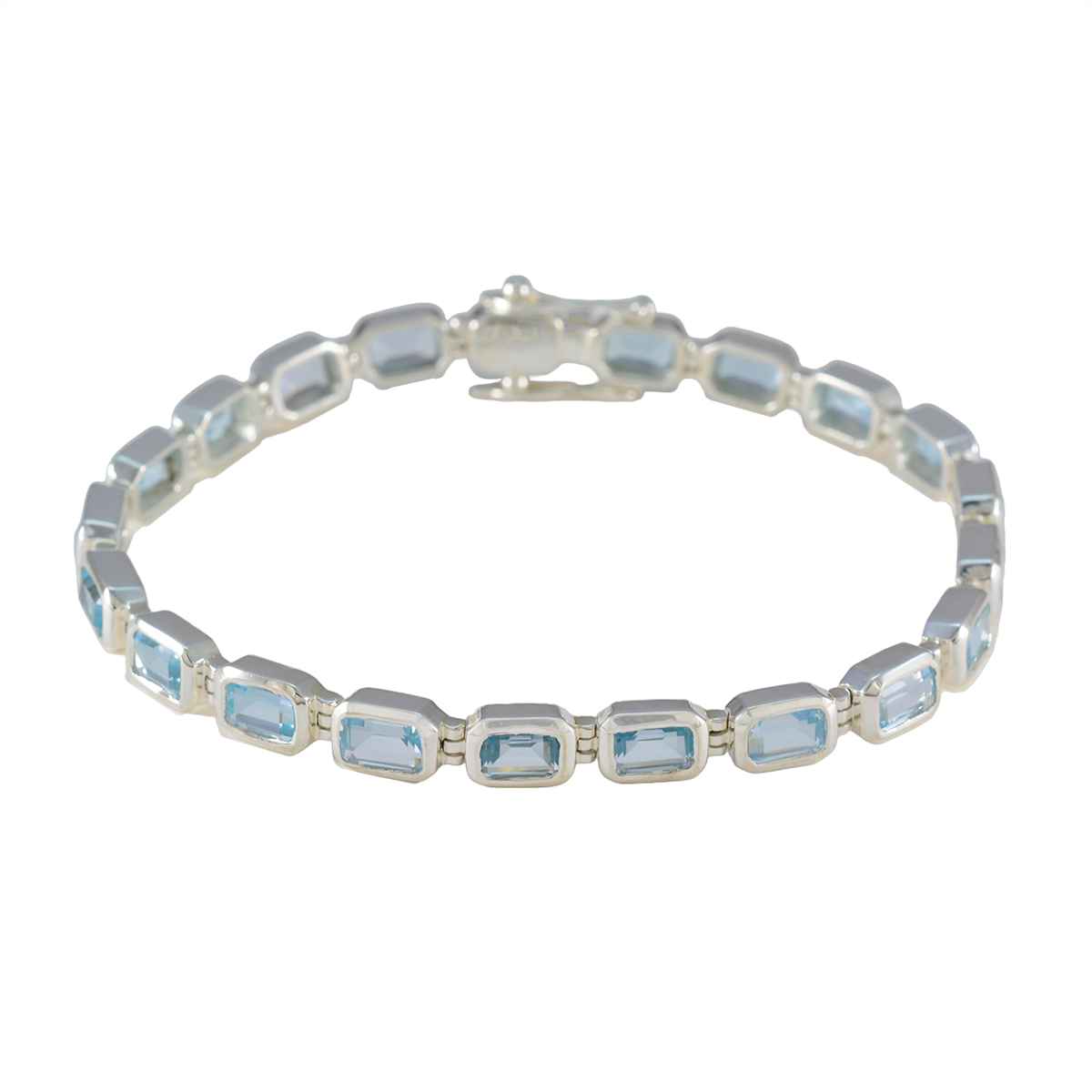 Blue Topaz Fake Friday Minimal Blue Silver Tennis Bracelet