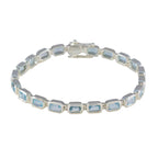 Blue Topaz Fake Friday Minimal Blue Silver Tennis Bracelet