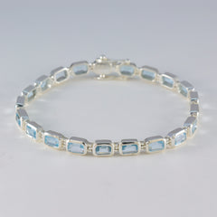 Blue Topaz Fake Friday Minimal Blue Silver Tennis Bracelet