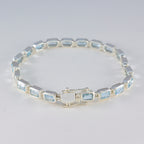 Blue Topaz Fake Friday Minimal Blue Silver Tennis Bracelet