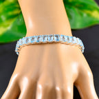 Blue Topaz Fashion Eye-catching Blue 925 Silver Tennis Bracelet