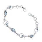 Blue Topaz Father’s Day Dainty Blue Silver Links Bracelet