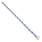 Blue Topaz First Day of Spring Minimal Blue Silver Tennis Bracelet