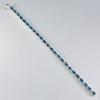 Blue Topaz First Day of Wimbledon Tiny Blue Sterling Silver Tennis Bracelet