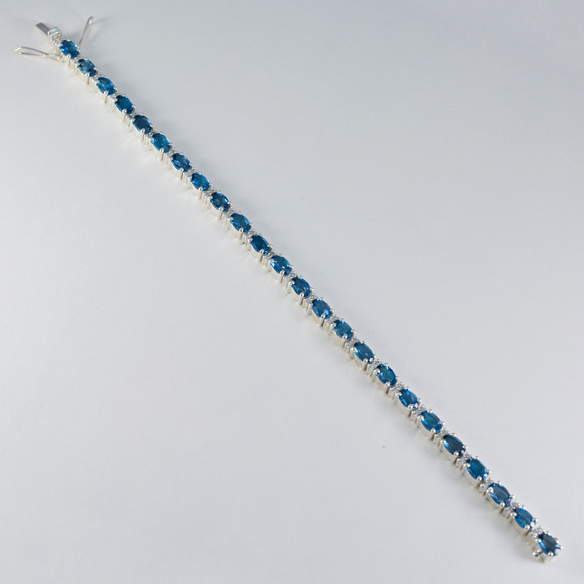 Blue Topaz First Day of Wimbledon Tiny Blue Sterling Silver Tennis Bracelet