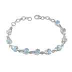 Blue Topaz Diwali Slim Blue Sterling Silver Links Bracelet