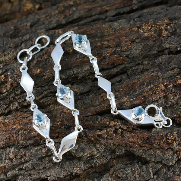 Blue Topaz Dog Day Featherlight Blue 925 Silver Links Bracelet