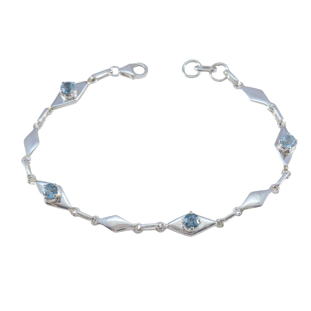 Blue Topaz Dog Day Featherlight Blue 925 Silver Links Bracelet