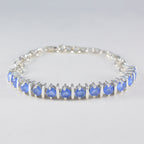 Blue Chalcedony Fitness Day Minimal Blue 925 Silver Tennis Bracelet