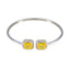 Citrine CZ Free Shipping Day Tiny Yellow Silver Bangle Bracelet