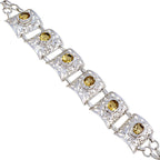 Citrine Galentine's Day Essential Yellow 925 Silver Links Bracelet