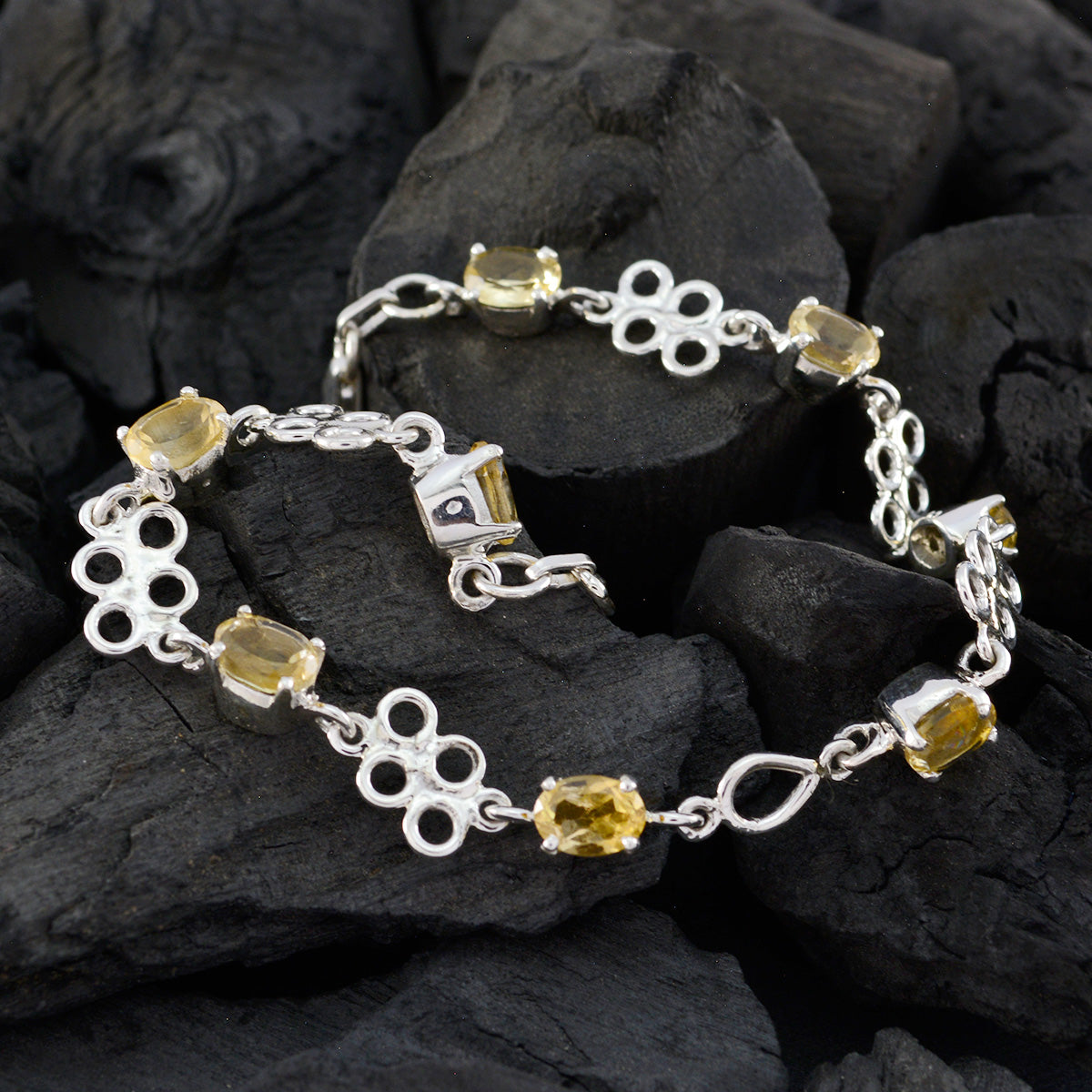 Citrine German World Children’s day Featherlight Yellow Silver Links Bracelet Secondary image