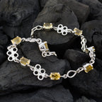 Citrine German World Children’s day Featherlight Yellow Silver Links Bracelet