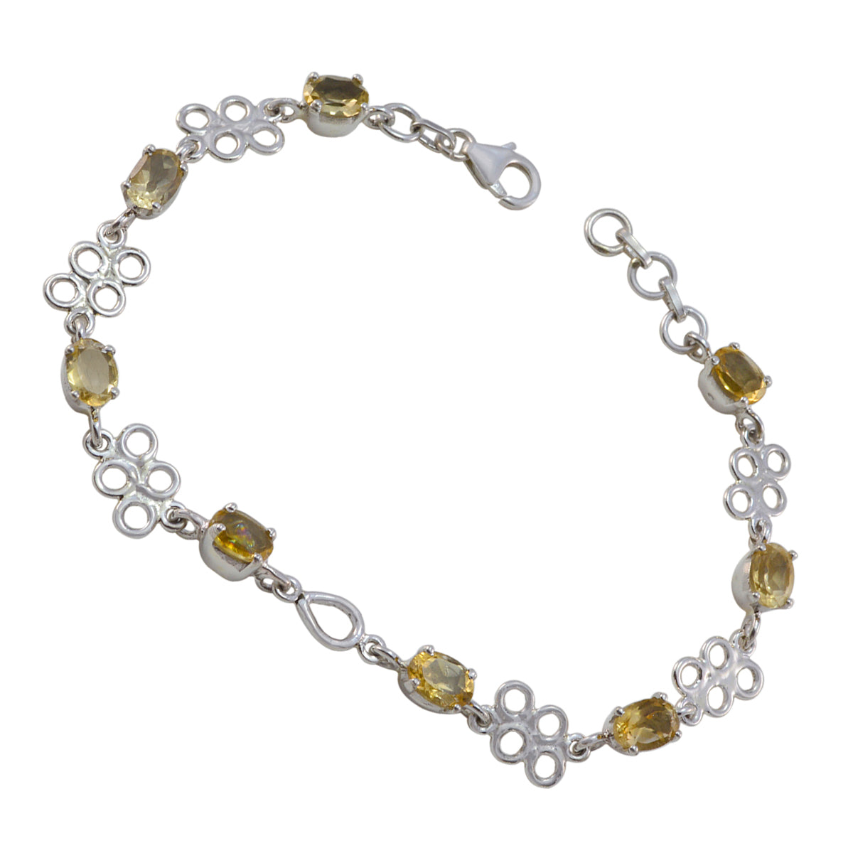 Citrine German World Children’s day Featherlight Yellow Silver Links Bracelet