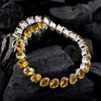 Citrine Get to Know Your Customers Day Minimal Yellow Sterling Silver Tennis Bracelet