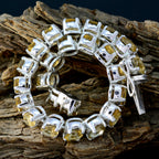 Citrine Get to Know Your Customers Day Minimal Yellow Sterling Silver Tennis Bracelet