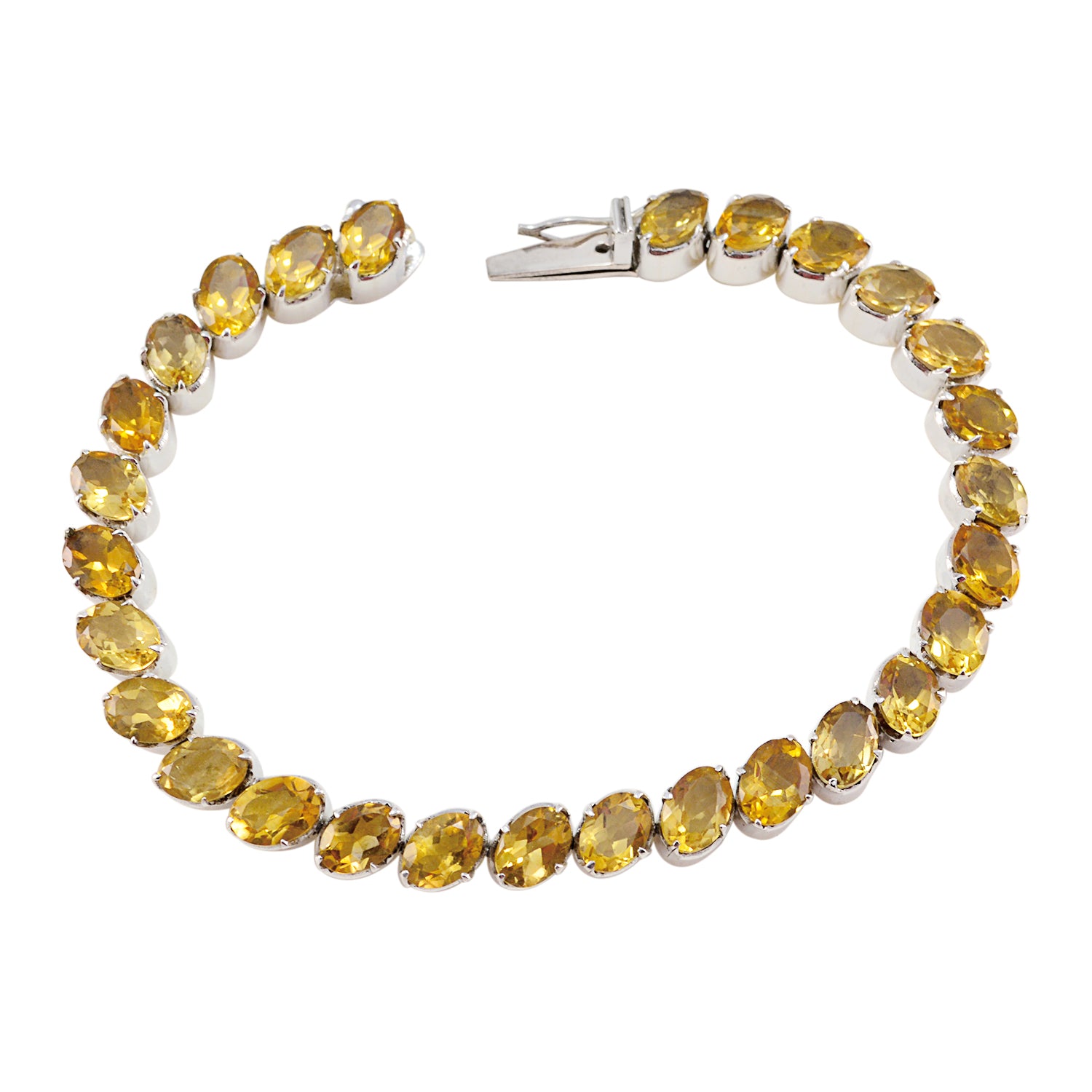 Citrine Get to Know Your Customers Day Minimal Yellow Sterling Silver Tennis Bracelet Image principale du produit