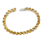 Citrine Get to Know Your Customers Day Minimal Yellow Sterling Silver Tennis Bracelet