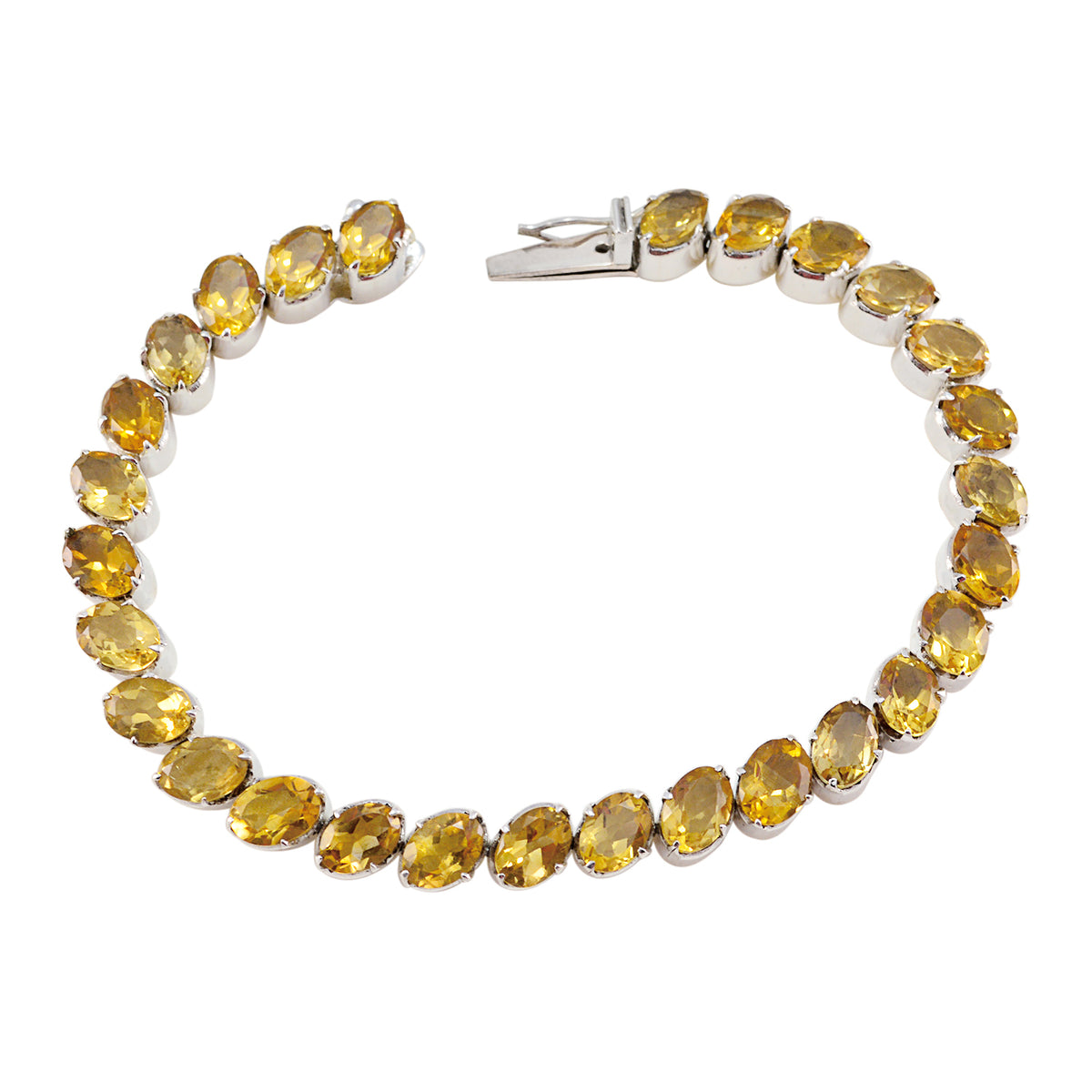 Citrine Get to Know Your Customers Day Minimal Yellow Sterling Silver Tennis Bracelet