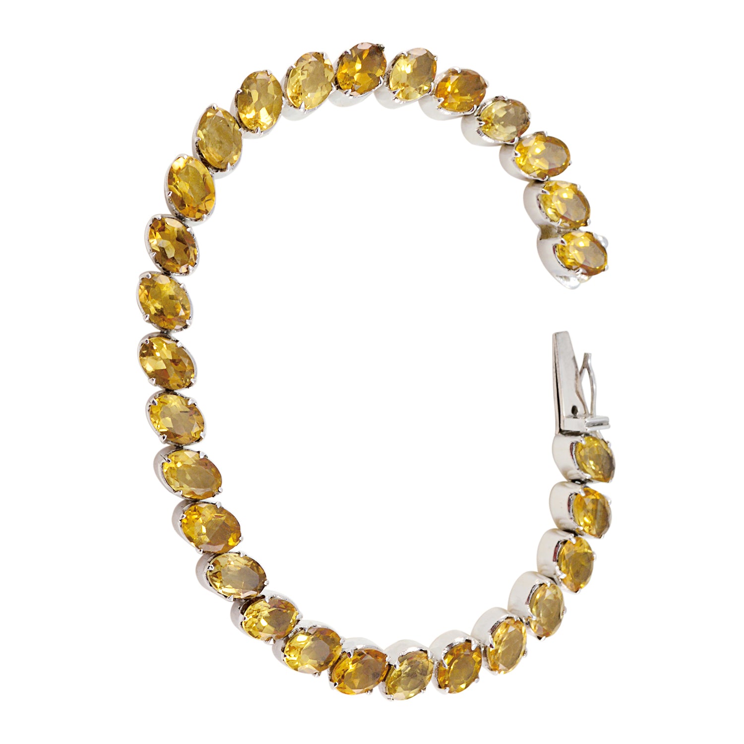 Citrine Get to Know Your Customers Day Minimal Yellow Sterling Silver Tennis Bracelet