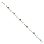 Citrine gift for girlfriend Delicate Yellow Sterling Silver Links Bracelet