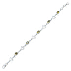 Citrine gift for girlfriend Delicate Yellow Sterling Silver Links Bracelet