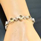 Citrine Gift for Her Featherlight Yellow 925 Silver Links Bracelet