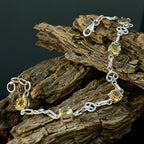 Citrine Ginuary Dainty Yellow 92.5 Silver Links Bracelet