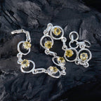 Citrine Glam Whisper-thin Yellow Sterling Silver Links Bracelet