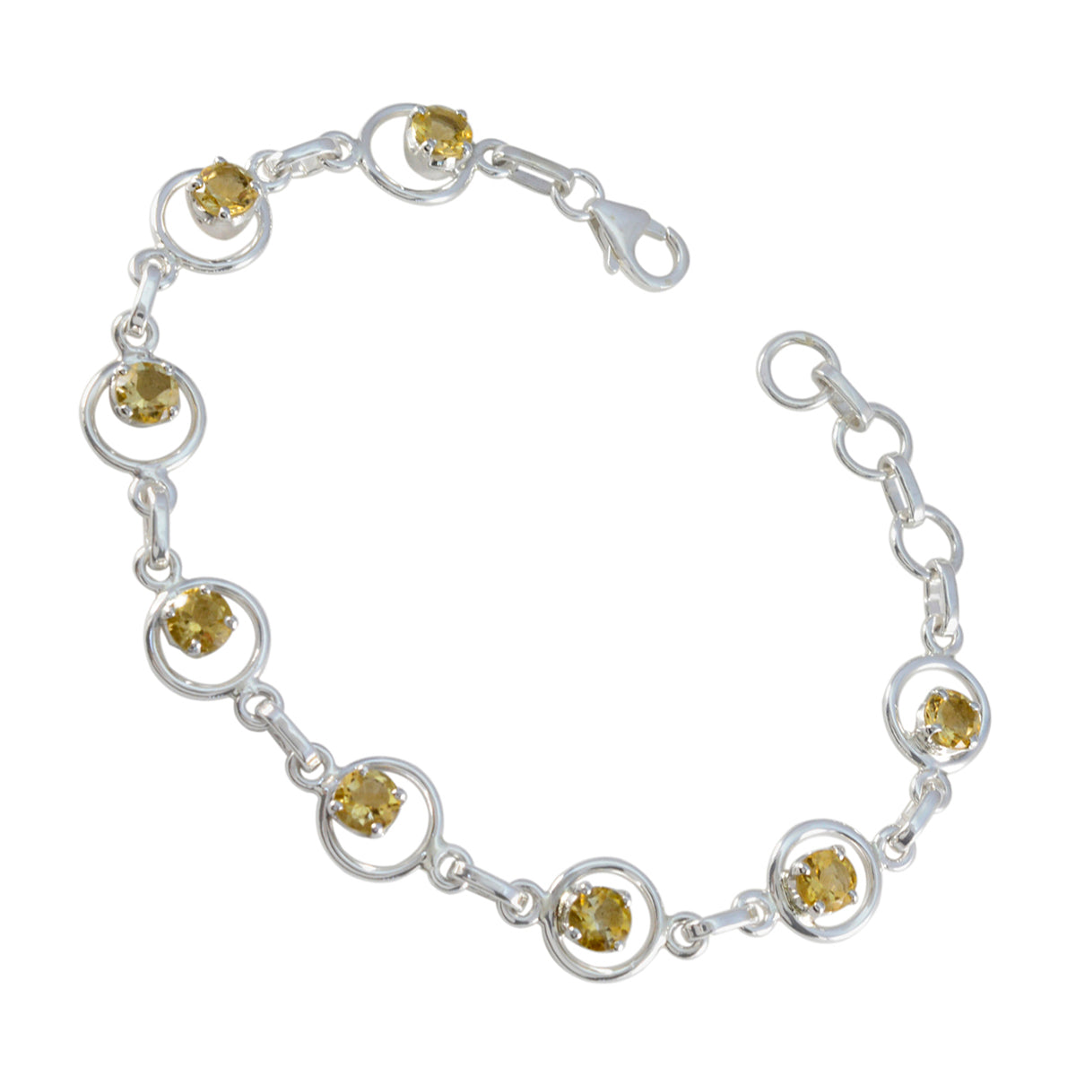 Citrine Glam Whisper-thin Yellow Sterling Silver Links Bracelet Secondary image