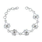 Citrine Glamour Featherlight Yellow 925 Silver Links Bracelet