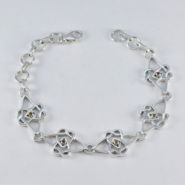 Citrine Glamour Featherlight Yellow 925 Silver Links Bracelet
