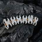 Citrine Glastonbury Festival Classic Yellow Silver Tennis Bracelet