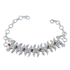 Citrine Glastonbury Festival Classic Yellow Silver Tennis Bracelet