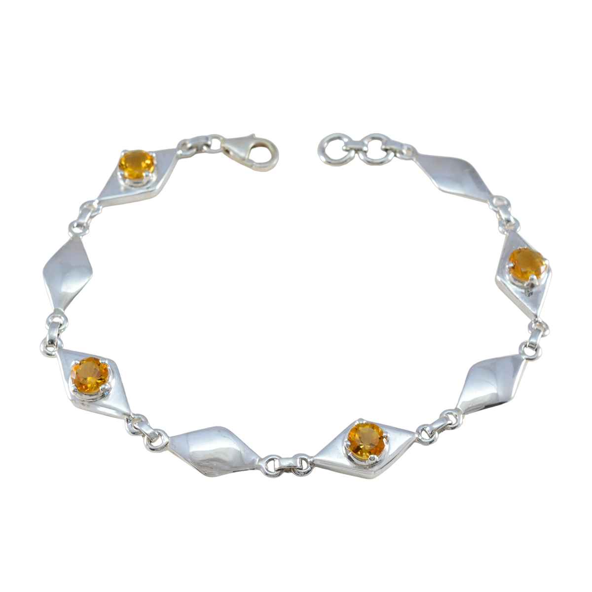 Citrine Global Day of Parents Slim Yellow Sterling Silver Links Bracelet
