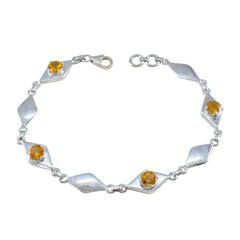Citrine Global Day of Parents Slim Yellow Sterling Silver Links Bracelet