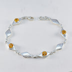 Citrine Global Day of Parents Slim Yellow Sterling Silver Links Bracelet