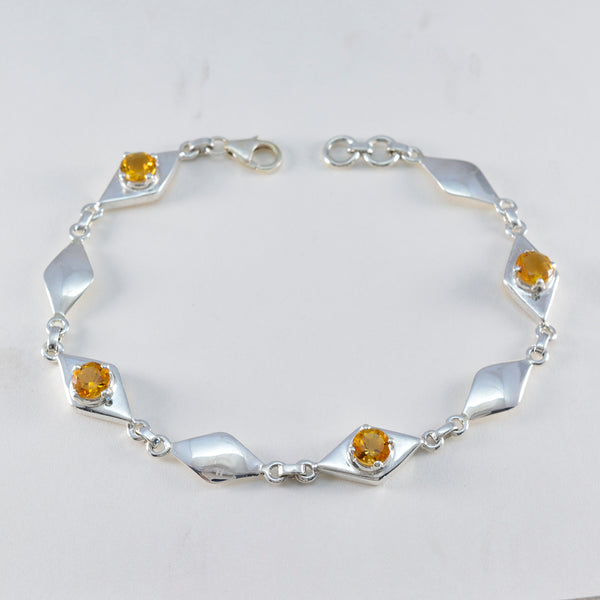 Citrine Global Day of Parents Slim Yellow Sterling Silver Links Bracelet