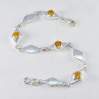Citrine Global Day of Parents Slim Yellow Sterling Silver Links Bracelet