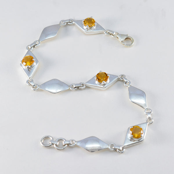 Citrine Global Day of Parents Slim Yellow Sterling Silver Links Bracelet