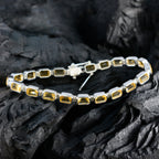 Citrine Golden Week Minimal Yellow Silver Tennis Bracelet