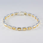 Citrine Golden Week Minimal Yellow Silver Tennis Bracelet