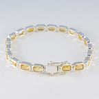 Citrine Golden Week Minimal Yellow Silver Tennis Bracelet
