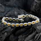 Citrine Good Friday Classic Yellow Sterling Silver Tennis Bracelet