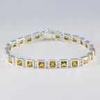 Citrine Good Friday Classic Yellow Sterling Silver Tennis Bracelet
